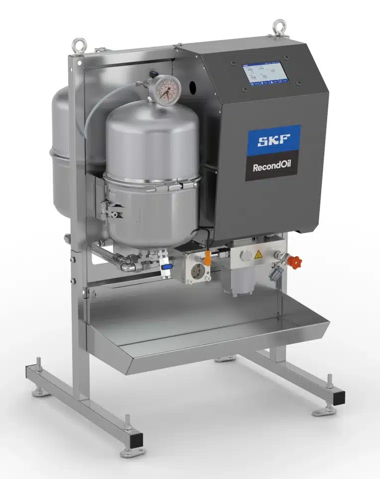 SKF RecondOil Box ROBX3100 olajregeneráló kijelzővel, olajtálcával, lábakon álló kivitelben